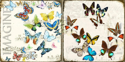 Özverler - Renkli Kelebekler Kabartmalı Tablo