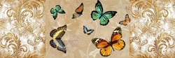 Renkli Kelebekler Kabartmalı Tablo - Thumbnail