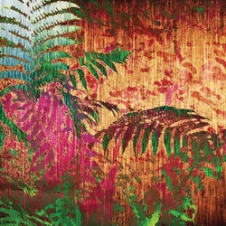 Renkli Palmiye Kanvas Tablo - Thumbnail
