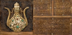 Özverler - Renkli Taşlı İbrik Kabartmalı Tablo