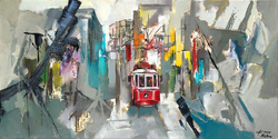 Özverler - Renkli Tramvay Kabartmalı Tablo