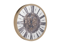 Özverler - Roman Rakamlı Gold Çarklı Saat çap 50cm