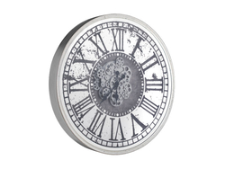 Özverler - Roman Rakamlı Gümüş Çarklı Saat çap 80cm