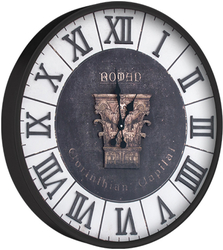 Roman Rakamlı Siyah Saat çap 80cm - Thumbnail