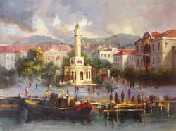 Özverler - Saat Kulesi ve Sandallar Kabartmalı Tablo