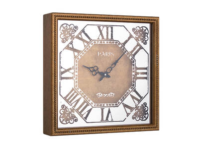 Sekizgen Desenli Gold Saat 40x40cm