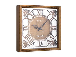 Sekizgen Desenli Gold Saat 40x40cm