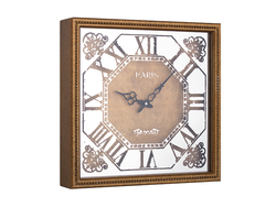 Sekizgen Desenli Gold Saat 40x40cm - Thumbnail