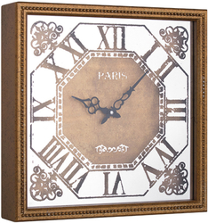 Sekizgen Desenli Gold Saat 40x40cm - Thumbnail