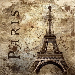 Özverler - Sepya Kartpostal Paris 2 Kanvas Tablo