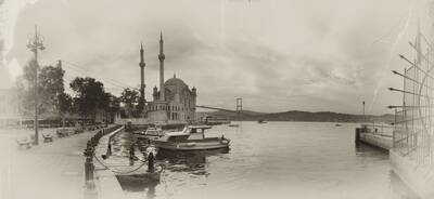 Siyah Beyaz Ortaköy Kanvas Tablo