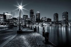 Özverler - Siyah Beyaz Şehir Kanvas Tablo