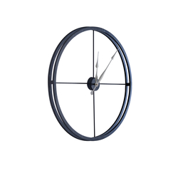 Siyah Metal Duvar Saati çap 70cm - Thumbnail