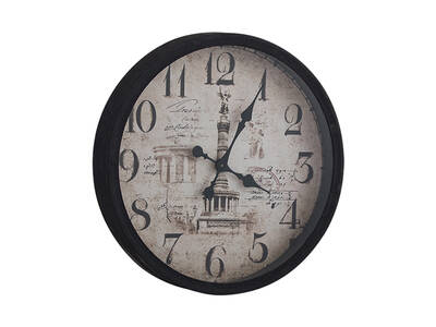 Siyah Metal Saat çap 50cm