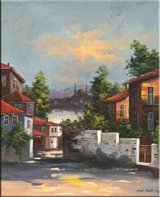 Sokak Manzarası Kabartmalı Tablo