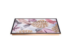 Taşmalı Gold Yaprak Tepsi 31x46