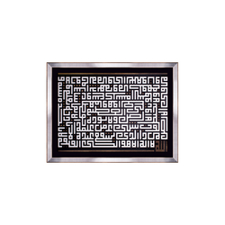 Özverler - Ayna Detaylı Kufi Tablo 97x128cm