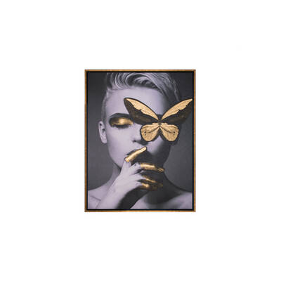 Gold Kelebekli Neoart Tablo 90x120cm