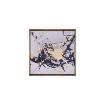 Beyaz ve Gold Neoart Tablo 80x80