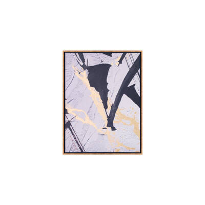 Beyaz ve Gold Neoart Tablo 75x100cm