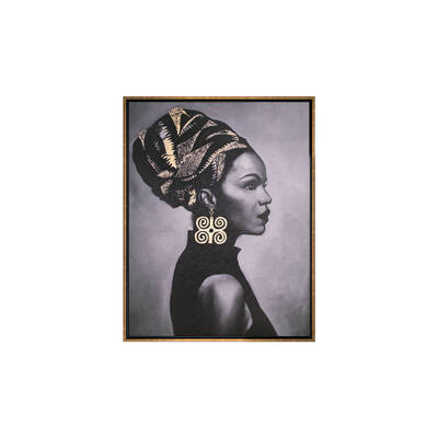 Siyah Gold Kadın Neoart Tablo 90x120cm
