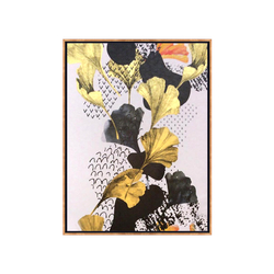 Özverler - Gold Siyah Yapraklar Neoart Tablo 75x100cm