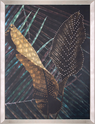 Özverler - Taş İşlemeli Yaprak Tablo 80x104cm