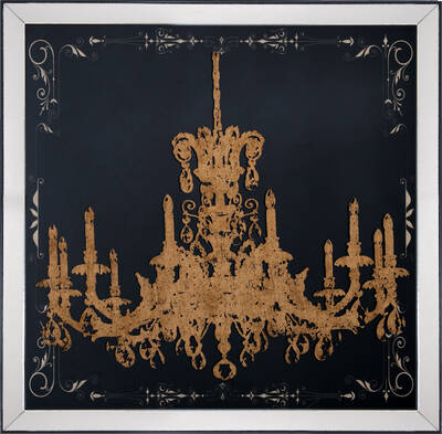Varaklı Avize Tablo 75x75cm