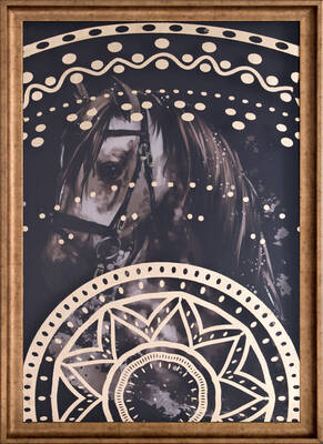 Varaklı At Tablo 67x97cm