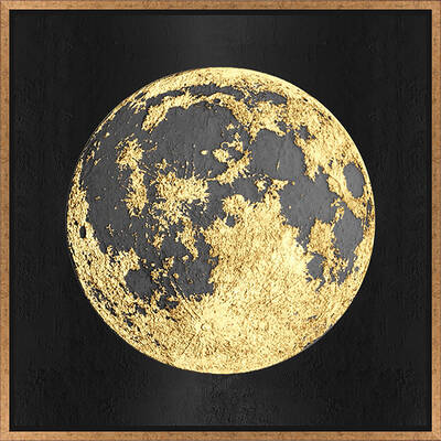 Gold Varaklı Ay Tablo 82x82cm