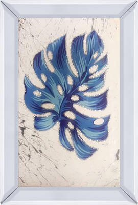 İşlemeli Mavi Yaprak Tablo 40x60cm