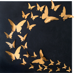Özverler - Kelebekler Kabartmalı Tablo 90x90cm