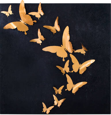 Kelebekler Kabartmalı Tablo 90x90cm