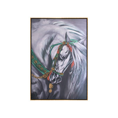 Beyaz At Yağlıboya Tablo 104x154cm