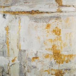Beyaz altın yağlıboya dokulu tablo - Thumbnail