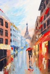 Özverler - Yağmurlu Paris Kanvas Tablo