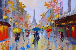 Özverler - Yağmurlu Paris Kanvas Tablo