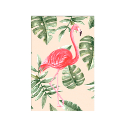 Özverler - Yapraklar ve Flamingo Kanvas Tablo