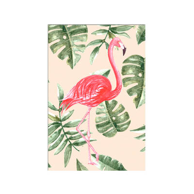 Yapraklar ve Flamingo Kanvas Tablo