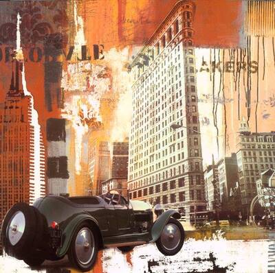 Yazı Detaylı Nostaljik New York Kabartma Tablo