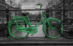 Özverler - Yeşil Bisiklet Kanvas Tablo