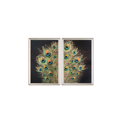 Özverler - Yeşil Tavus Kuşu İkili Set Tablo 95x130cm