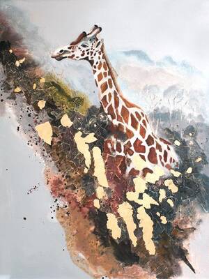 Zürafa Kabartmalı Tablo